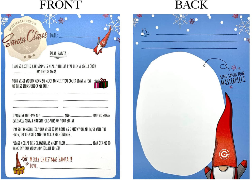 Letter to Santa Kit with Envelope, Coloring Page, and Stickers