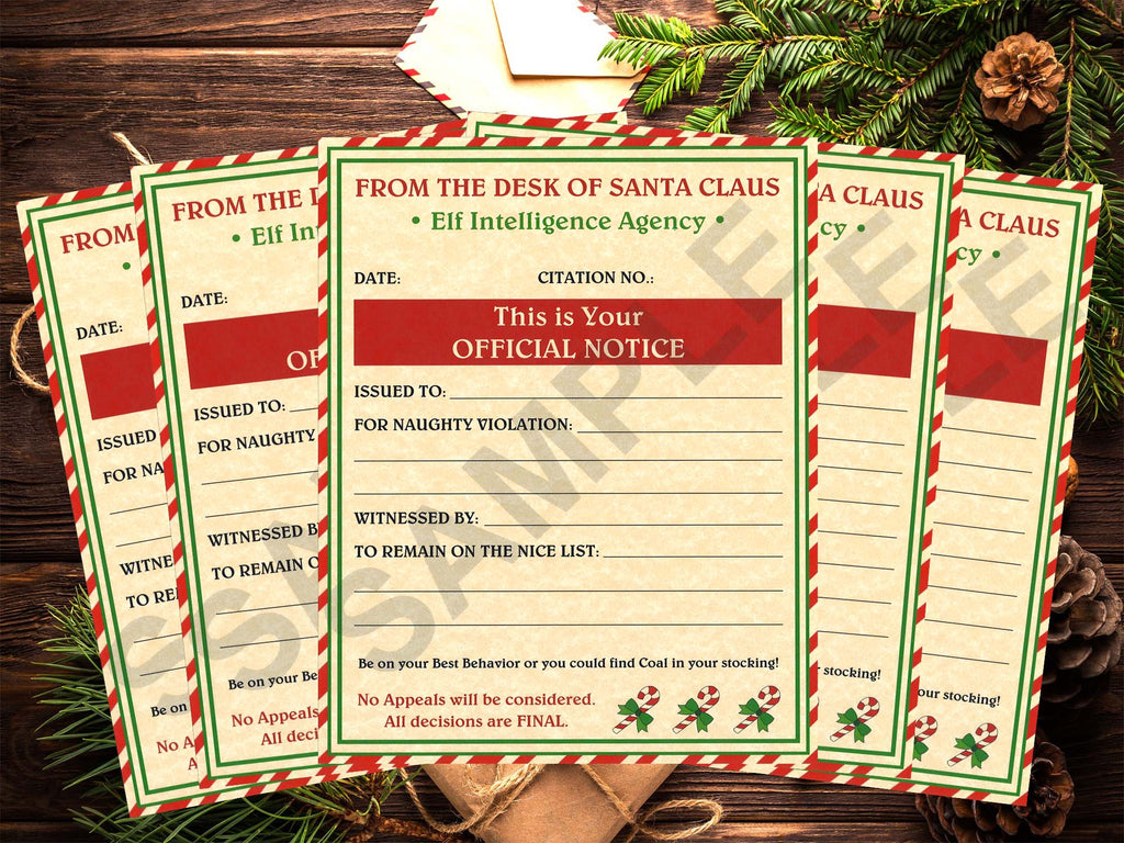 Santa's Naughty Notice (Pack of 5)