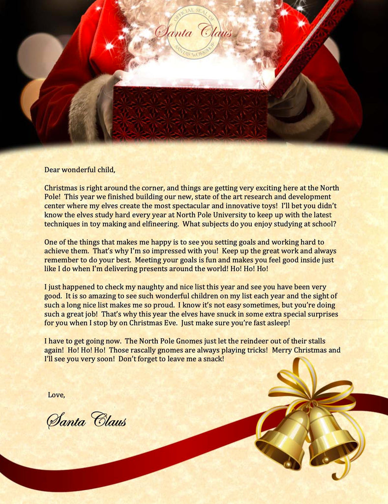 Non-Personalized Letter From Santa